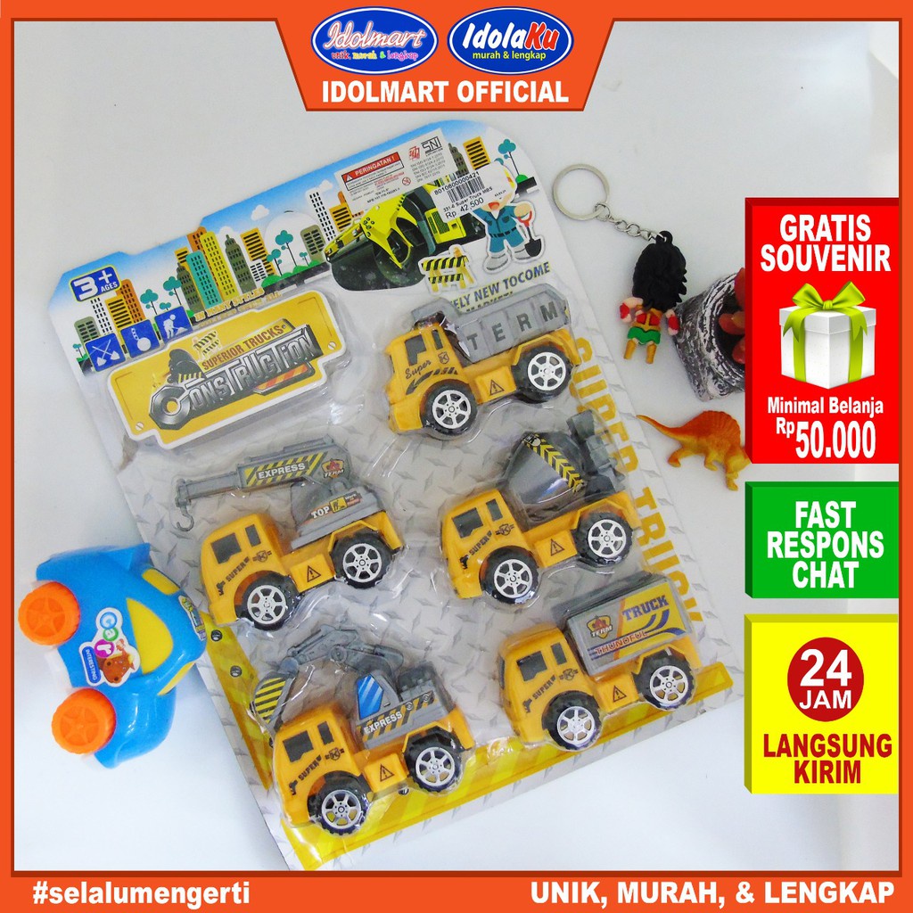 IDOLAKU Mainan Anak Super Truck Kontruksi isi 5 pcs / Mainan SNI 331-6