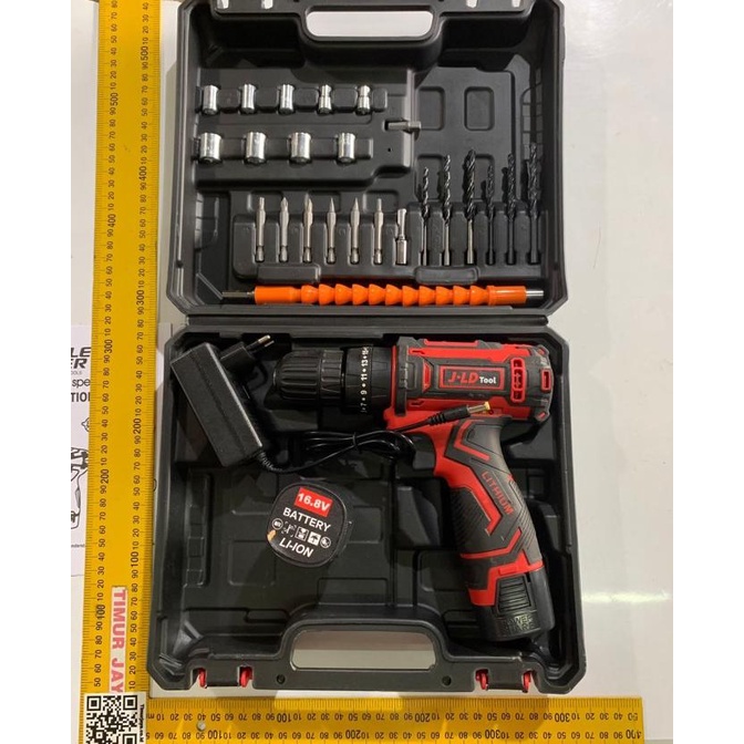 ((((()paling dicari] JLD 16.8 CORDLESS DRILL IMPACT TEMBOK 16.8 V MESIN BOR BATERAI BESI BE