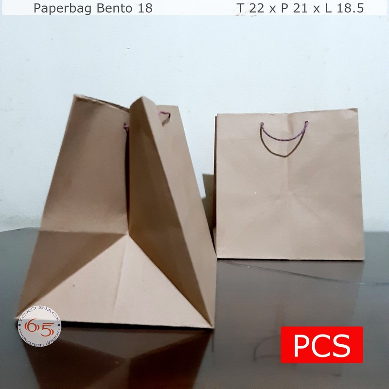 

paperbag B18 22x21x18. PCS. Tas kertas bento brownis nasi