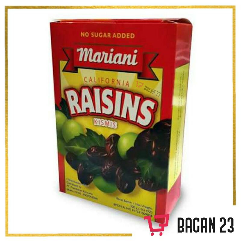 

Mariani Raisins Kismis (300gr) / Buah Kismis Kering / Bacan 23 - Bacan23