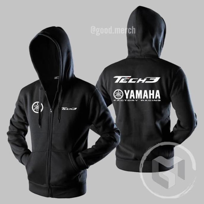 Jaket Sweater Yamaha Factory Racing Tech 3 Hoodie Distro Pria Zipper Fleece Sablon Laki Wanita Polos