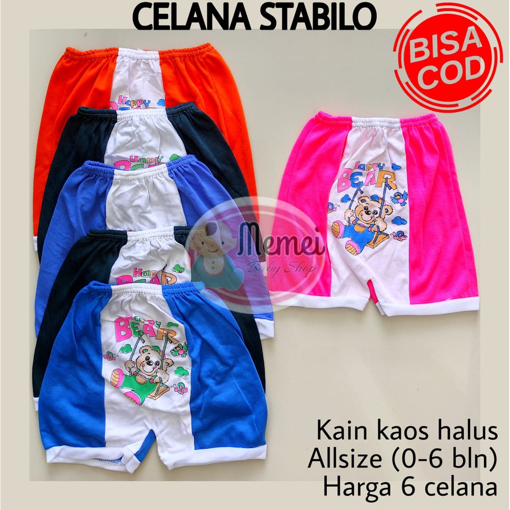 1 LUSIN (12 pcs) Celana bayi pendek STABILO grosir TERMURAH