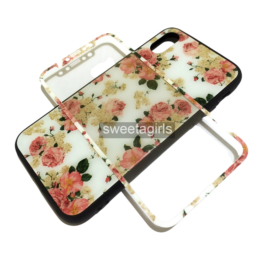 Casing iPhone X Premium Case Glossy Floral + Anti Gores - sweetacase.id - Motif Floral / Bunga - / COD / Casing Terbaru / Karakter Lucu / Casing Floral / Bunga / Case murah / diskon / Import / Sosialita / Kesing iPhone / Casing Bunga