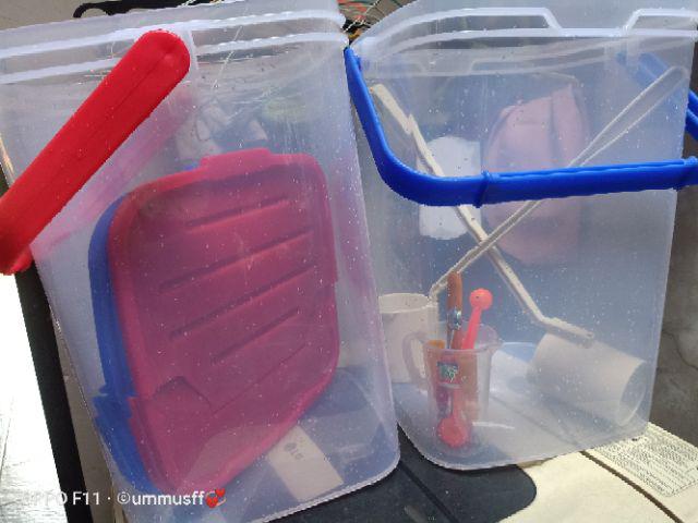 ( Khusus  Gosend ) Toples Es Buah Segi 30 Liter / Aquarium Green Leaf + Gayung