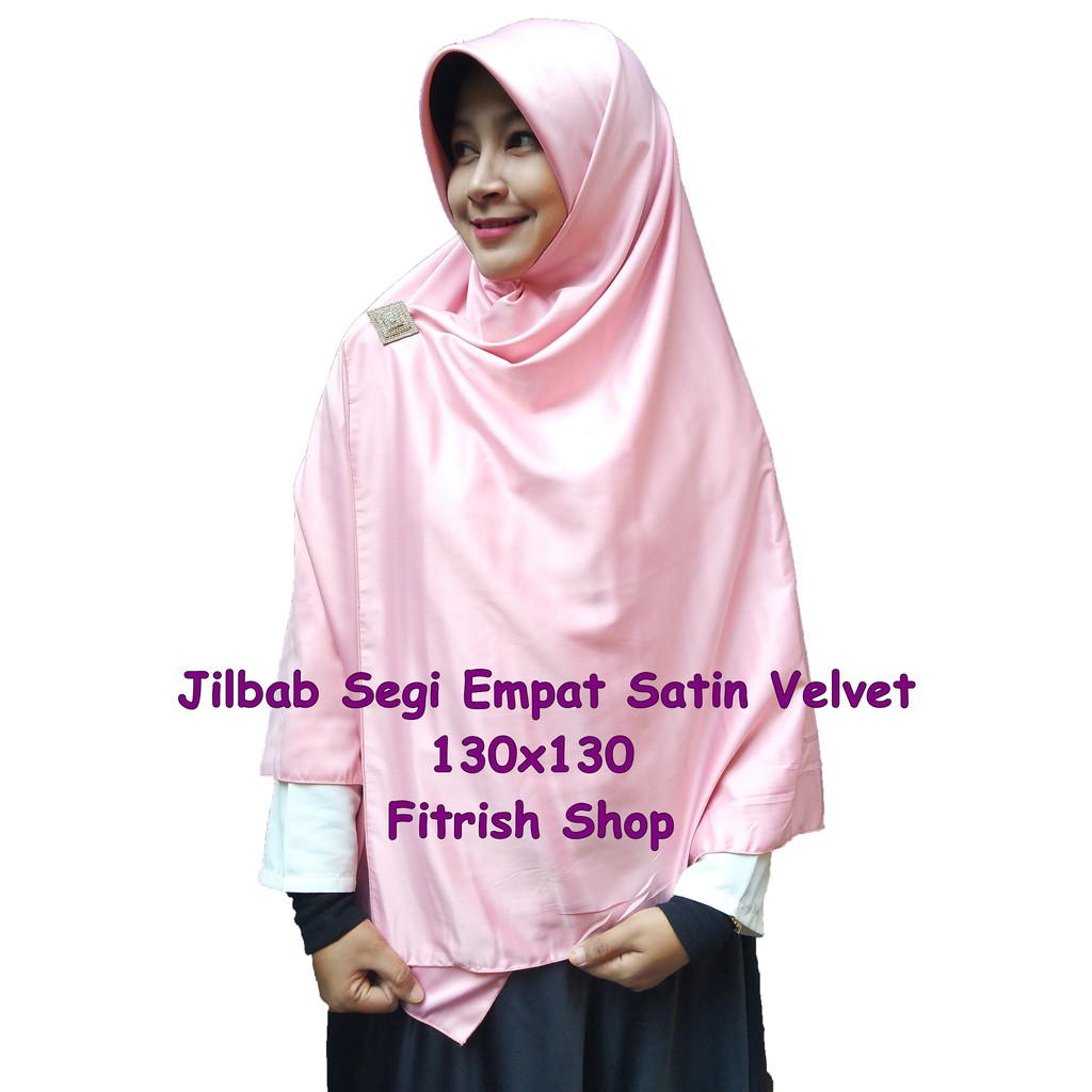 Jilbab Satin Velvet 130 x 130