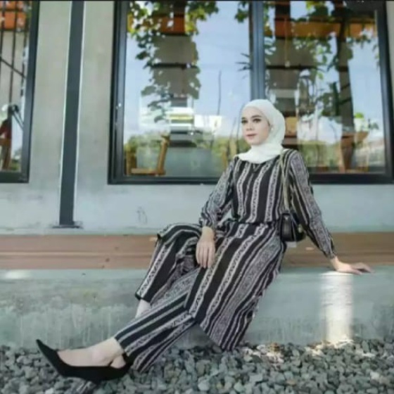 SETELAN LONG TUNIK JUMBO MALIKA/Setelan Baju dan Celana Wanita Jumbo Bahan Rayon Viscose