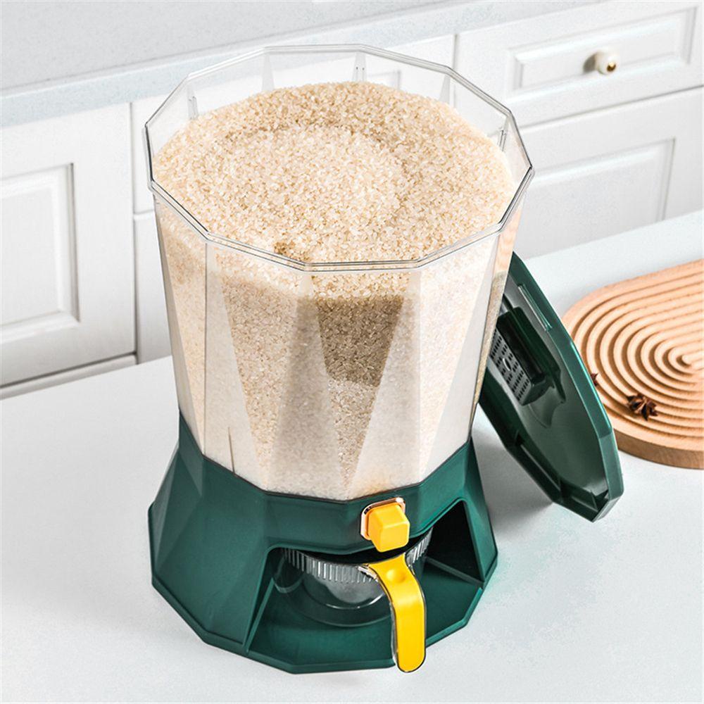 Lily Food Grain Storage Container Large 360ditempatkan Dengan Drain Bowl Rice Bucket Dengan Tutup Rotating Cereal Containers Grains Dispenser