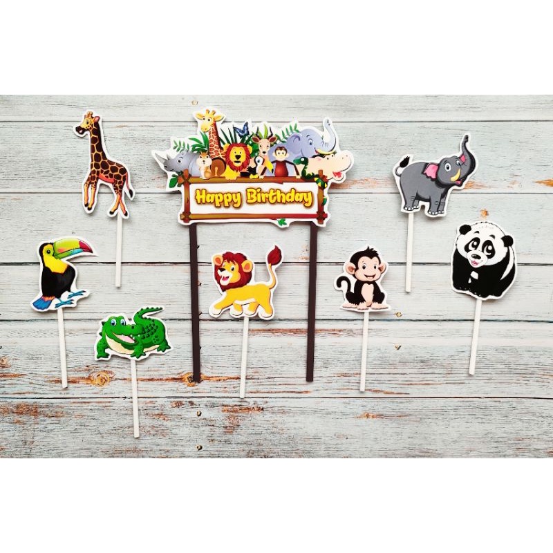 Jual satu set hiasan nasi tumpeng hiasan kue ulang tahun cake topper ...