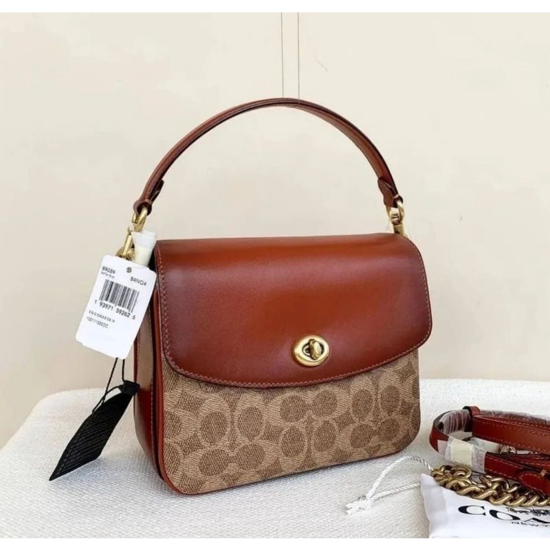 coach cassie 19 signature tan rust