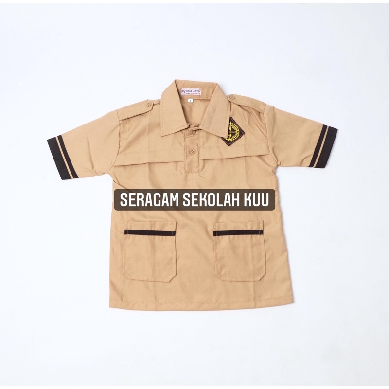 Baju Pramuka SIAGA Lengan PENDEK Kemeja Seragam Sekolah SD Coklat