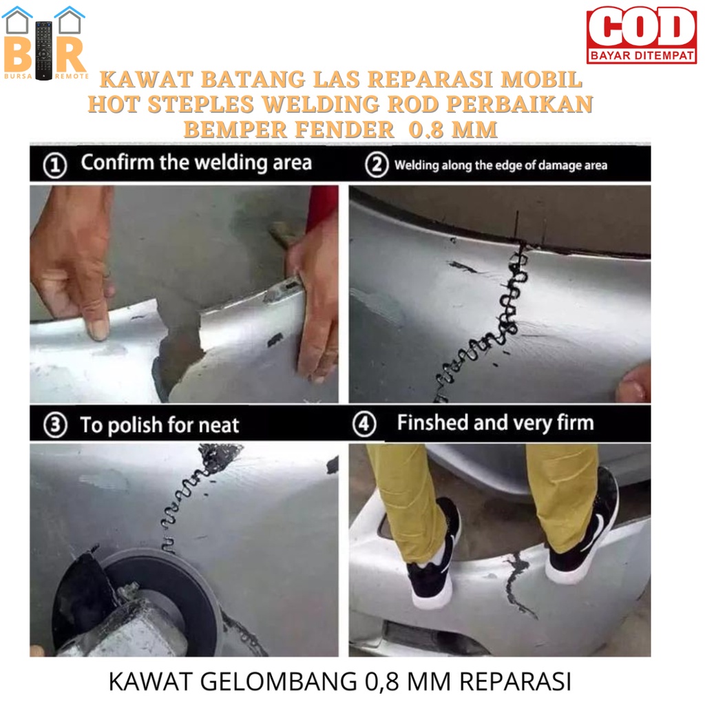 Kawat BATANG LAS REPARASI MOBIL HOT STEPLES WELDING ROD PERBAIKAN BEMPER FENDER  0.8mm