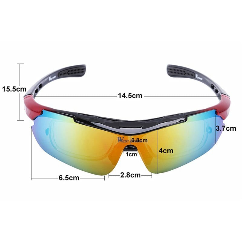 Kacamata Sepeda Westbiking Glasses 5 Lensa Gowes Olaraga Lari Outdoor