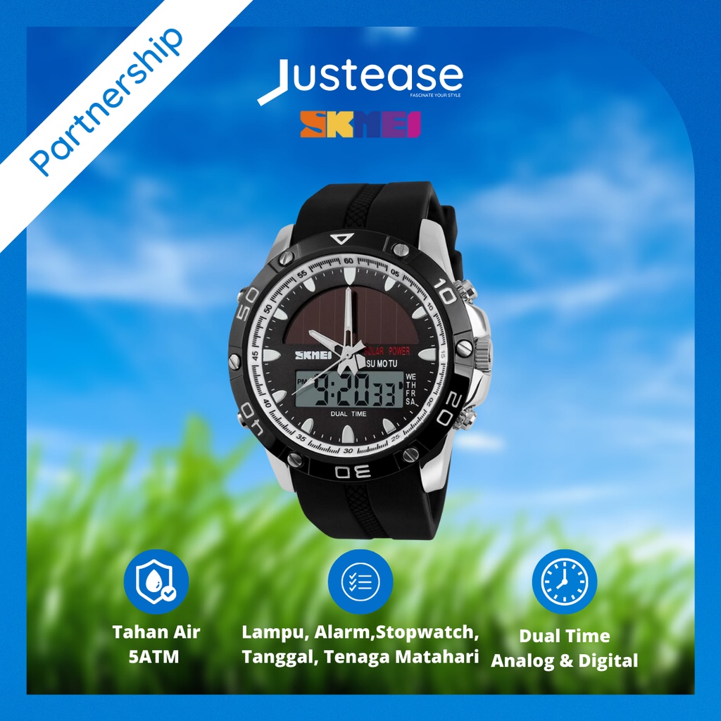 SKMEI RAVENCLAW 1064 Jam Tangan Solar Power Digital Alarm Stopwatch Original Anti Air Partnership Ju