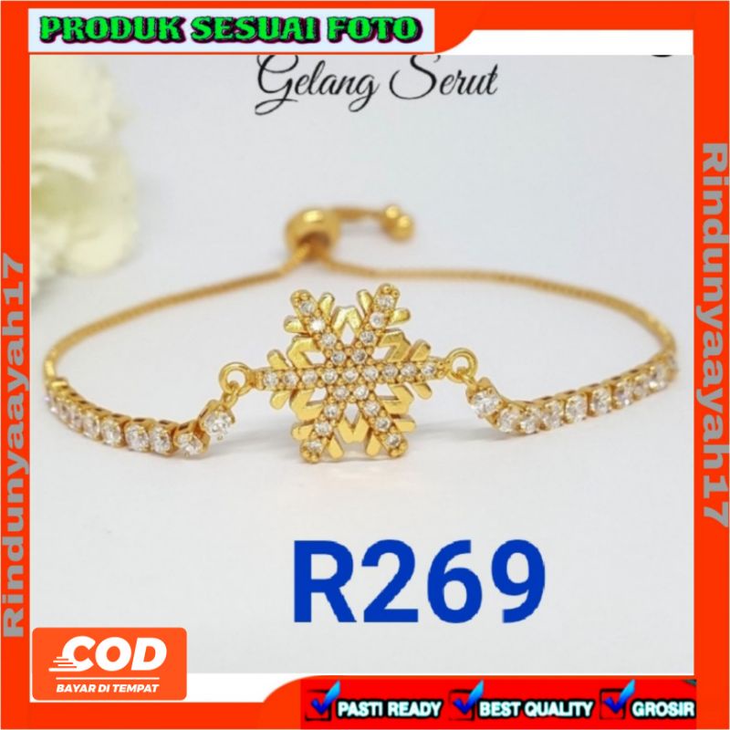 Gelang Serut Xuping R269 Wanita Perhiasan Lapis Emas Aksesoris