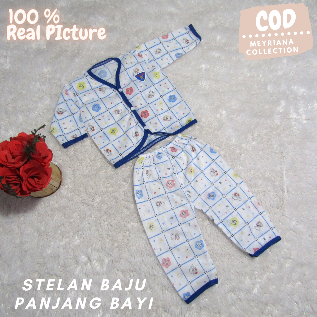 Baju Tidur Bayi Piyama Bayi Setelan Baju Bayi Lengan Panjang 0-12 Bulan Meyriana Collection