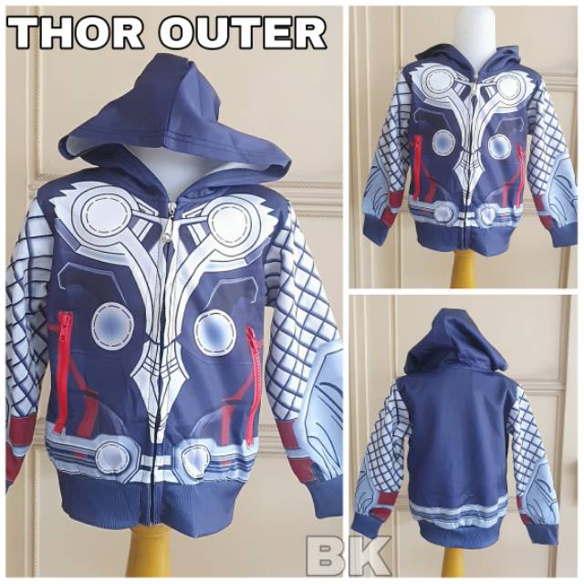 JAKET HOODIE ANAK COWOK MOTIF SPIDERMAN IRONMAN THOR CAPTAIN AMERICA AVENGER IMPORT BAHAN TEBAL