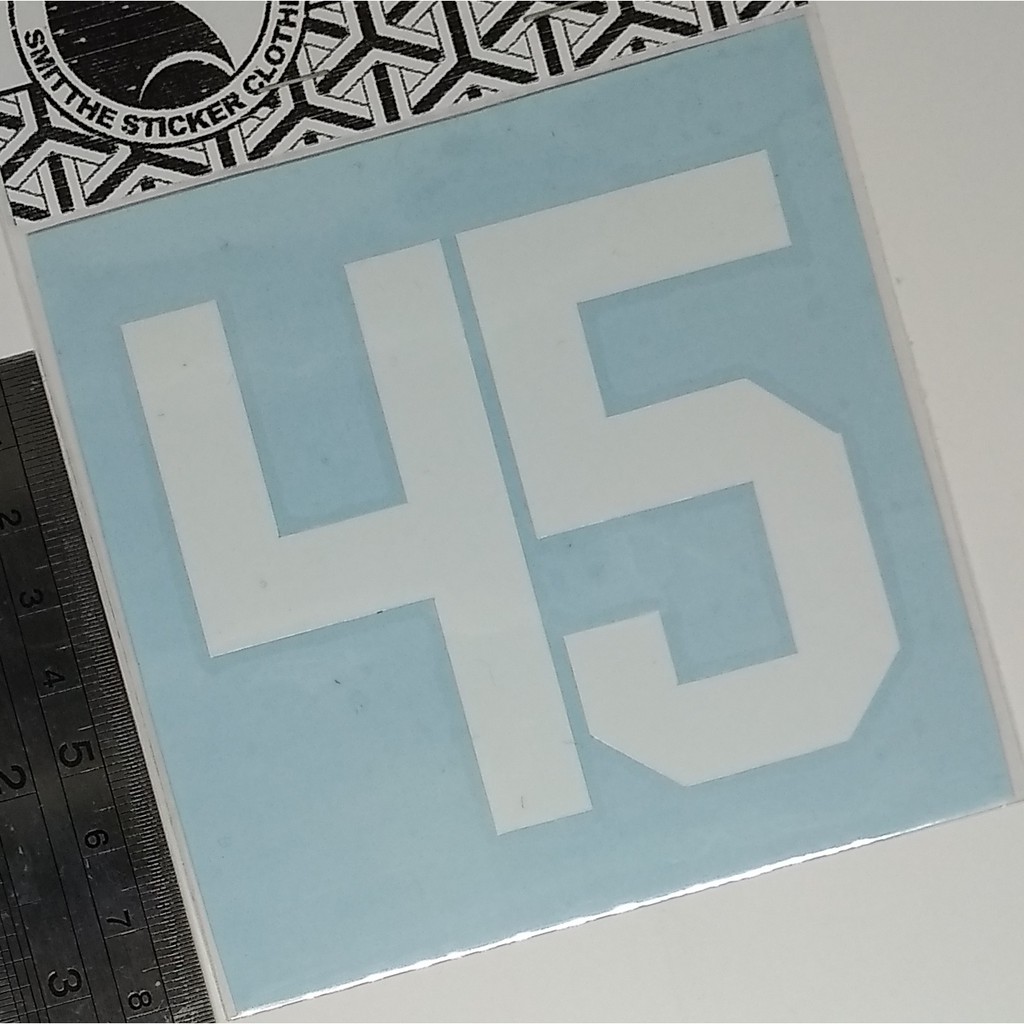 Stiker Nomor 2 Angka Baseball Style Number Cutting Sticker Putih 8cm untuk aksesoris Mobil Motor