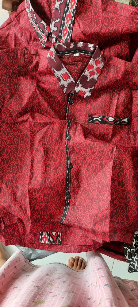 Batik Couple Keluarga Sania Ruffle Ori Ndoro Jowi Dnt Mega Mendung Abang