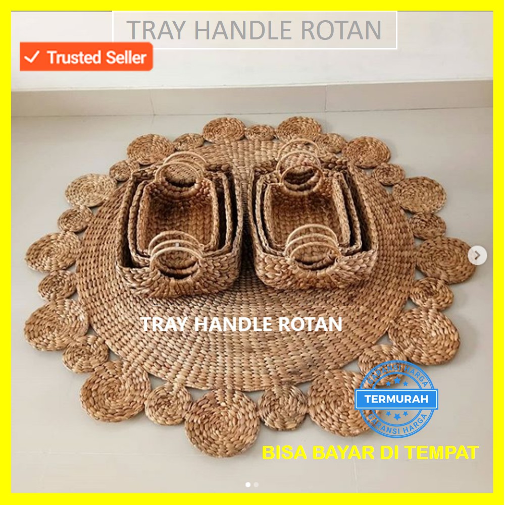 COD - Ikea Keranjang Enceng gondok Multifungsi model nampan set isi 3 / Basket water hyacinth tray