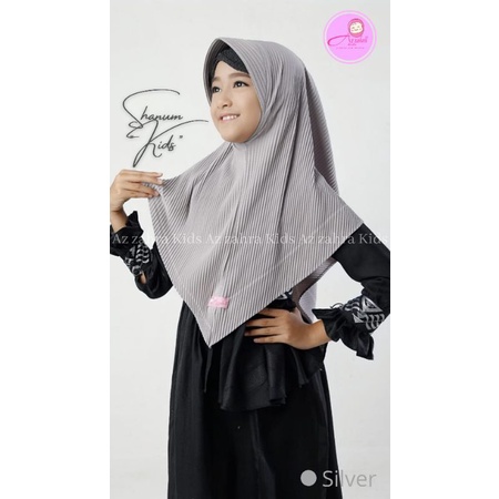 (COD) Shanum "Kids", Jilbab Plisket Ped Anak Hijab Tanggung Kerudung TK SD Bergo Jahit Tepi Rapi
