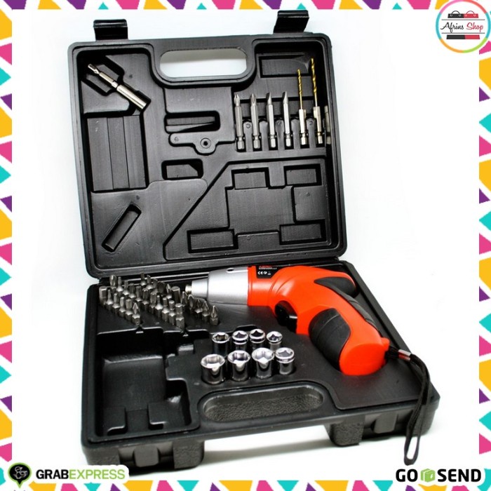 Cordless Multi-function Electric Screwdriver / Set Bor Obeng Elektrik