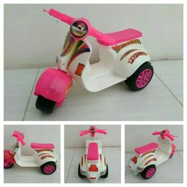 Motor Vespa Cilik Vespa Dorong Mini Roda 3 Tiga Mainan Anak