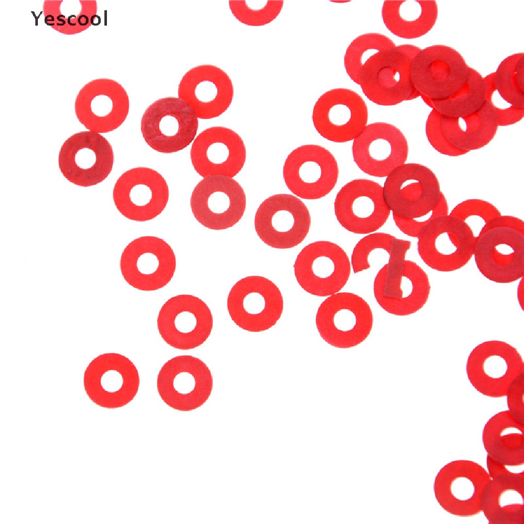 Yescool 100 Pcs Ring Washer Bahan Serat Karbon Warna Merah Ukuran 3mm