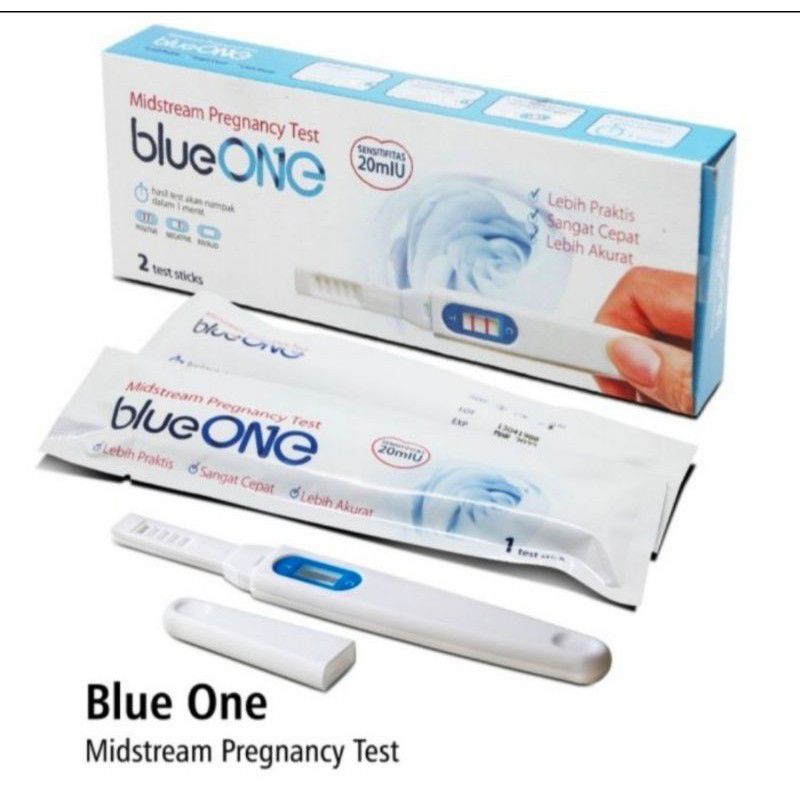 Tes Kehamilan BlueOne Midstream pregnancy test Onemed 20mIU / Tespek Stick Compact Blue One