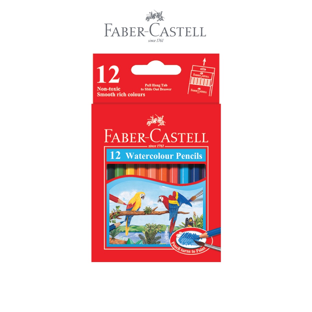 

Faber-Castell Pensil Warna Cat Air Watercolour Pencils 12 pendek Free Kuas