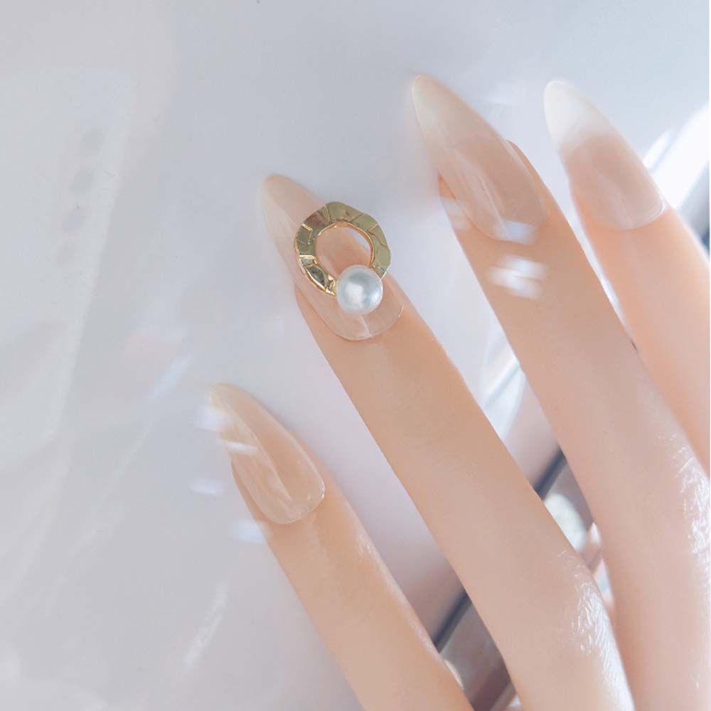 AUGUSTINA Augustina Berongga Rivet Perhiasan Gaya Jepang Bingkai Logam Pesona Tidak Teratur DIY Nail Art Dekorasi