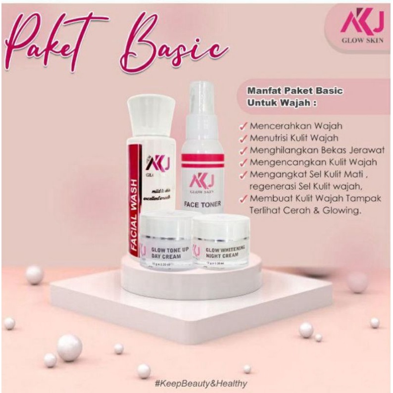 Paket basic akj glow skin/pemutih(FREE pouch)