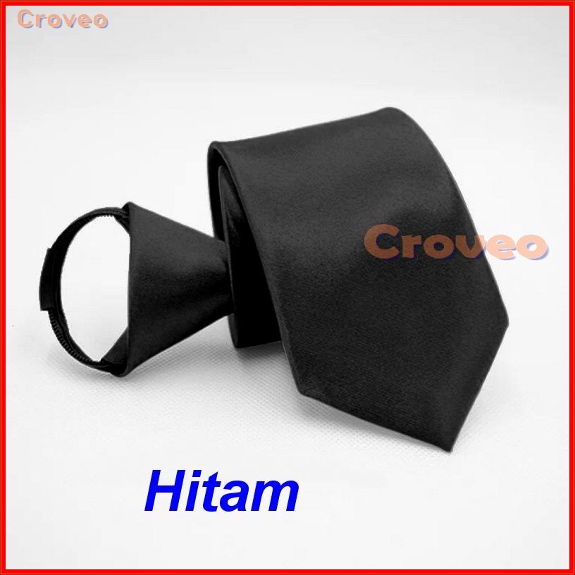 Dasi Pria Instan Siap Pakai Resleting Slim Polos 3 Inch Langsung Otomatis Kantor Ospek 3inch 8 cm Cowok Wisuda Kerja Hitam Formal Merah Biru Velcro kretekan Praktis Jadi Warna tie Perekat Restleting Sleting Ikat Sendiri Pesta Sekolah Silver Impor Murah cm