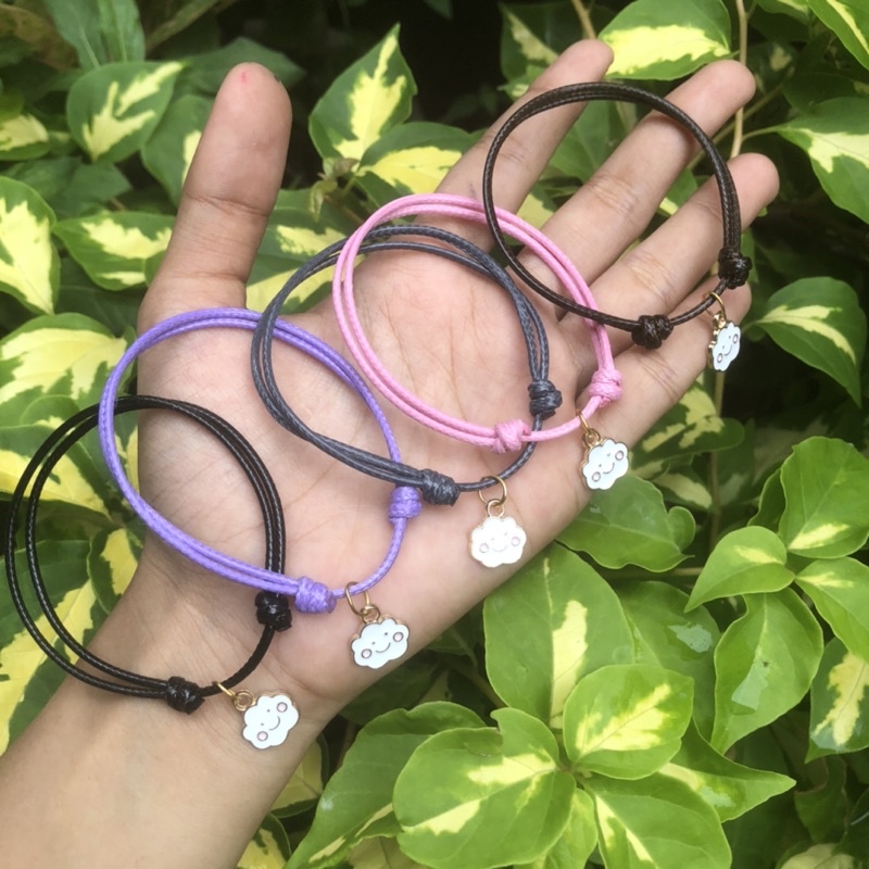 Gelang Karakter ( Awan Putih ) / Gelang Viral hits Kekinian / Gelang Tali Waterproof Anti Air / Gelang Wanita Pria untuk Couple bareng Pacar dan sahabat