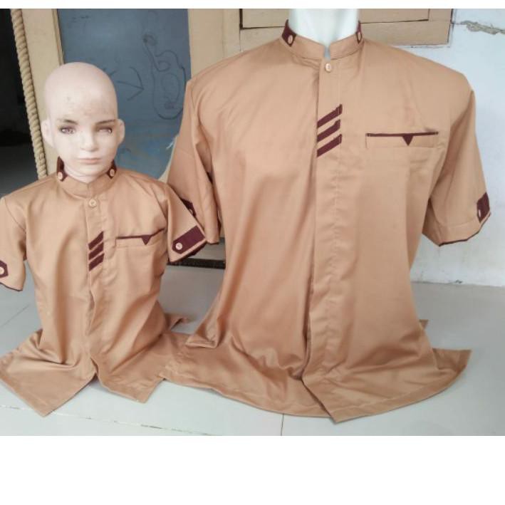 Khusus 2.2 Koko anak laki muslim couple ayah katun madina warna army hijau merah marun .,.,///