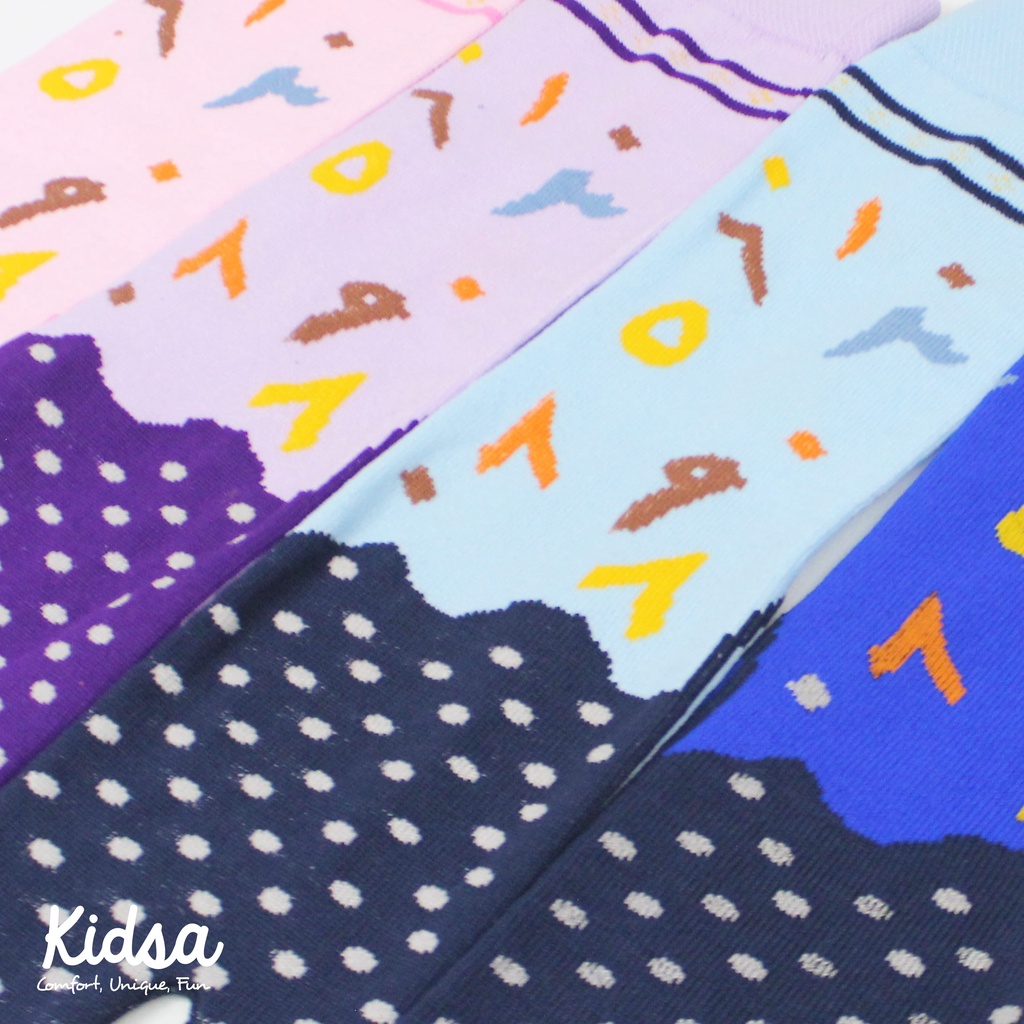 Kaos Kaki Jempol Anak Telapak Warna Kanik Kidsa Motif Aljabar by Kanik