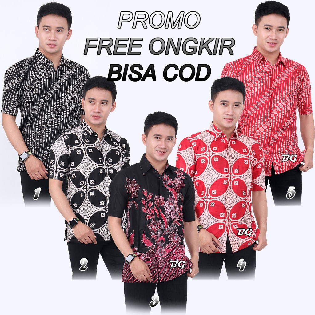  Kemeja  Batik Pria  PPBTK07 Modern Lengan  Pendek  Casual Modis Trendy masa  kini  M L XL ASLI 