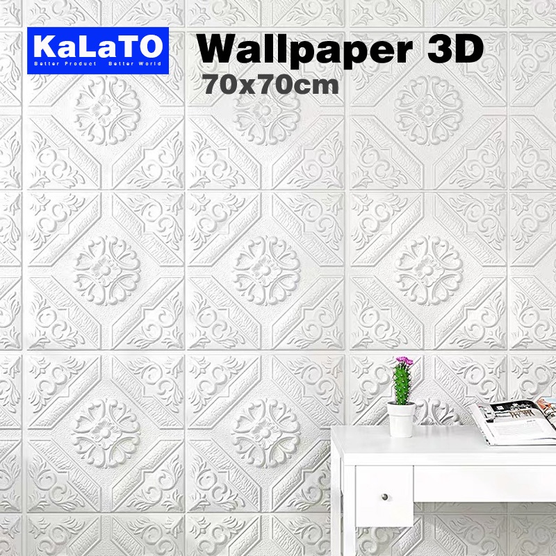 (KaLaTO) Wallpaper 3D FOAM / Wallpaper Dinding 3D Motif Foam Batik Bunga More High Quality / Wallfoam 3D-3
