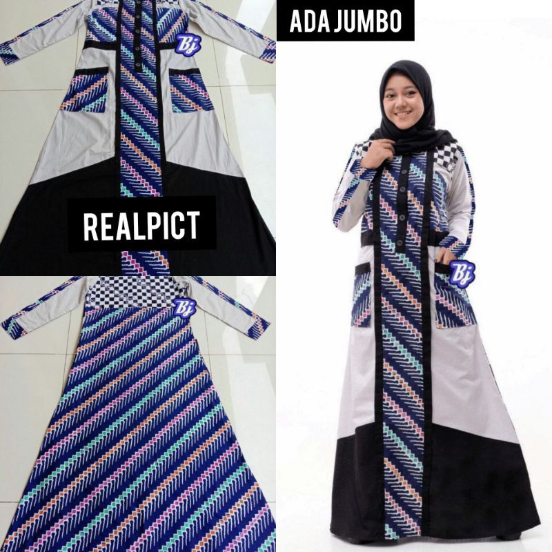 GAMIS RUBIK BATIK CAP KATUN WARNA TIDAK LUNTUR/GAMIS BATIK KOMBINASI/GAMIS WANITA