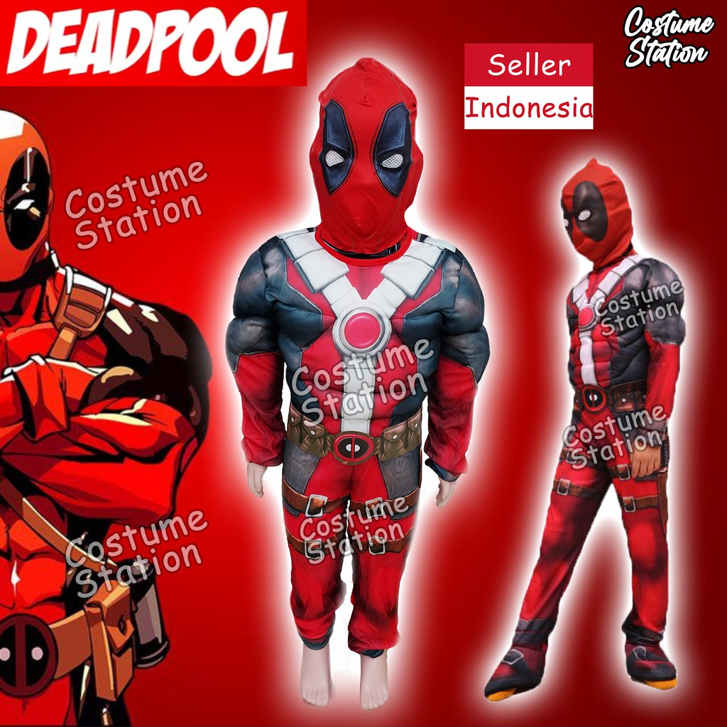 Kostum Superhero Deadpool / Costume Dead Pool Marvel anak laki