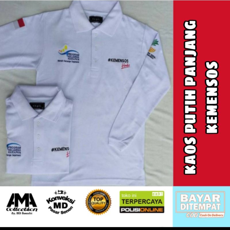 kaos polo Kemensos panjang seragam Kemensos panjang