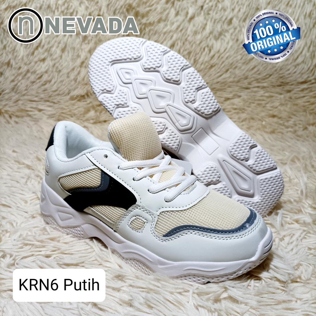 Sepatu Sneakers Wanita Nevada KRN6 Putih Sport Original