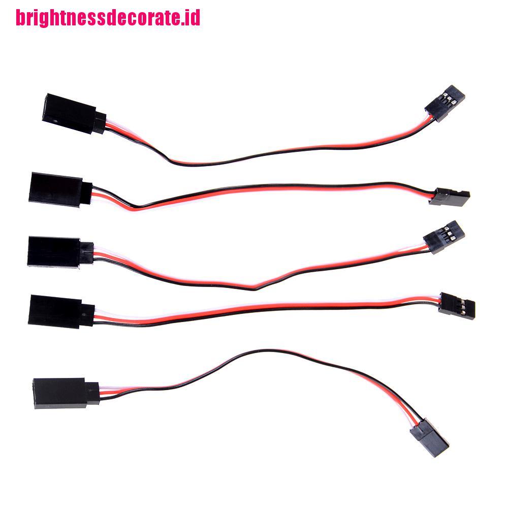 Brightid 5pcs Kabel Extension Servo Jr Male 150mm Untuk Mobil / Helikopter Rc