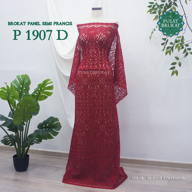 P150CM x L150CM KAIN BROKAT SEMI ITALY PRANCIS KATUN / BRUKAT PANEL (LAST PIECE) [harga per potong]