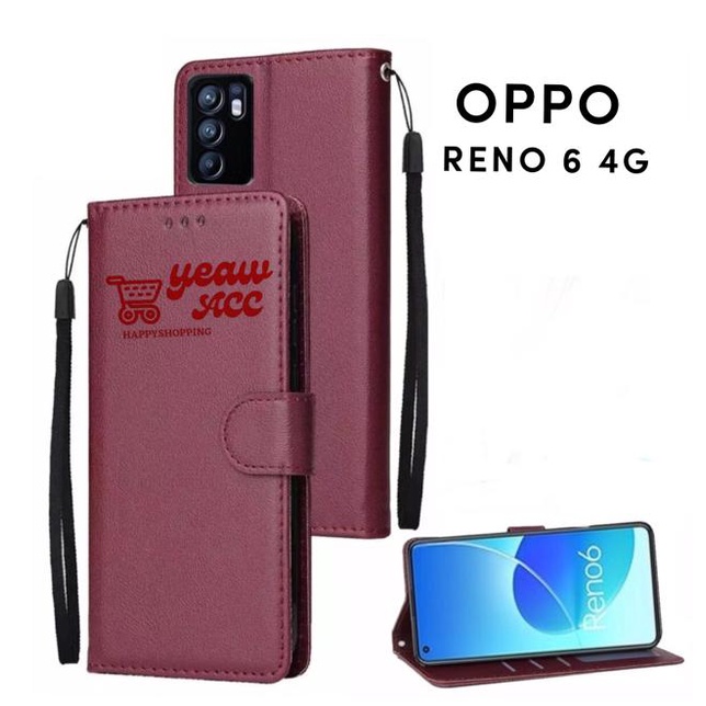 OPPO RENO 6 4G Flip Cover Case Leather Wallet Sarung OPPO RENO 6 4G