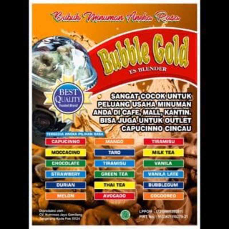 kemasan 1kg Buble gold cappucino