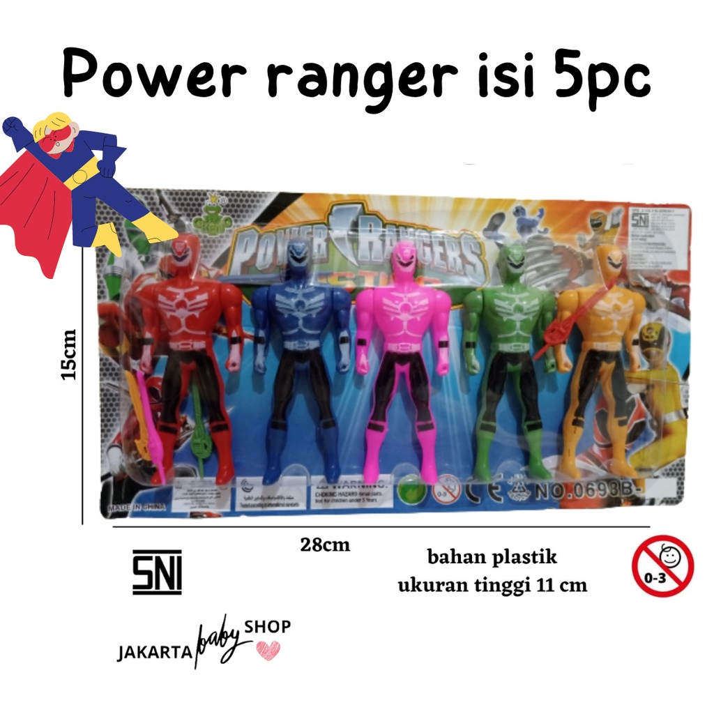 MAINAN PLASTIK POWER RANGER ISI 5PC 721108