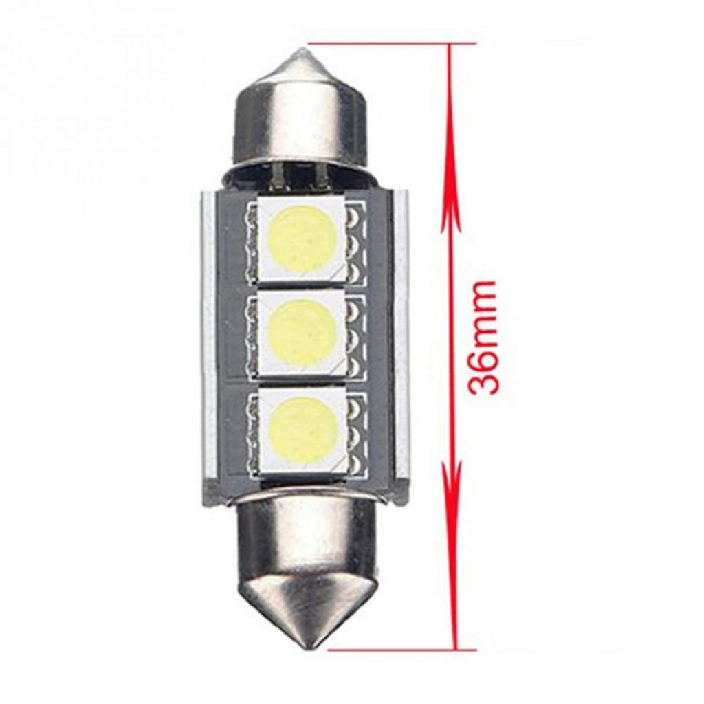 LuxStar Lampu Interior Mobil LED 36mm C5W DE3423 3 SMD 12V 2 PCS ( Al-Yusi )