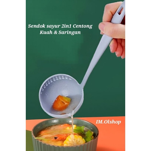 Centong Sayur 2 in 1 Kuah + Saringan / Sendok Sup Baso / Saringan Soup Anti