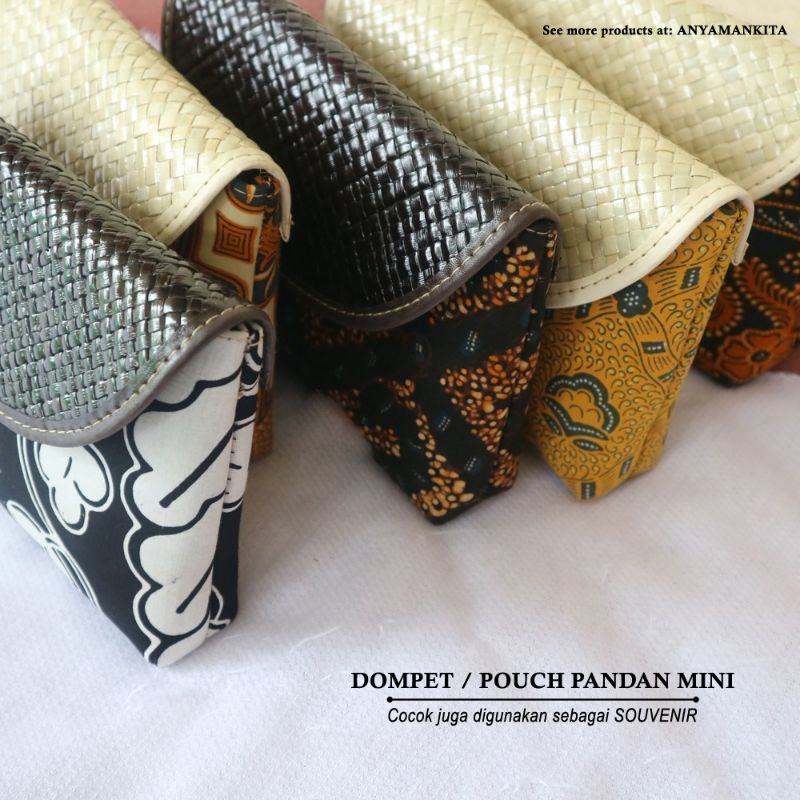 Dompet Pouch Pandan Mini Batik Lurik / Dompet Souvenir