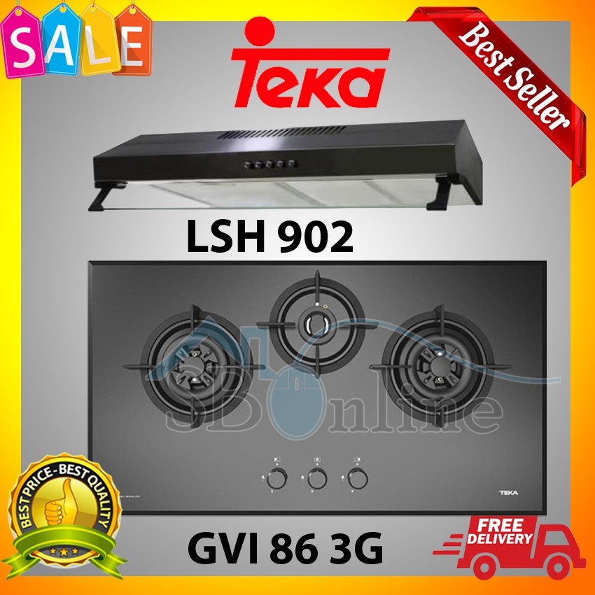 Paket Kompor TEKA Hob GVI 86 3G AI AL 2TR dan Hood LSH 902